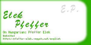 elek pfeffer business card